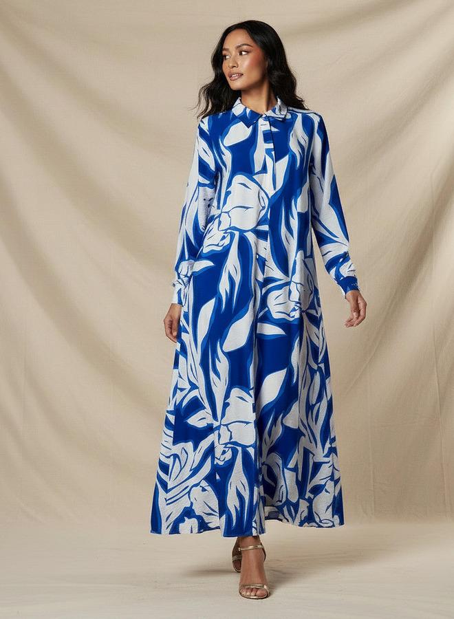 Iconic Printed Shirt Dress with Collar - Image 5