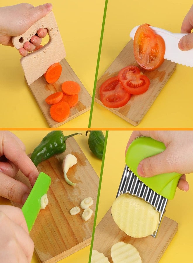 CCOZN 10PCS Kids Knife Set, Toddler Safe Knives for Real Cooking, Serrated Edges, Kids Cooking Utensils, Kitchen Tools for Toddlers, Potato Slicers, Cake Scraper - Image 5