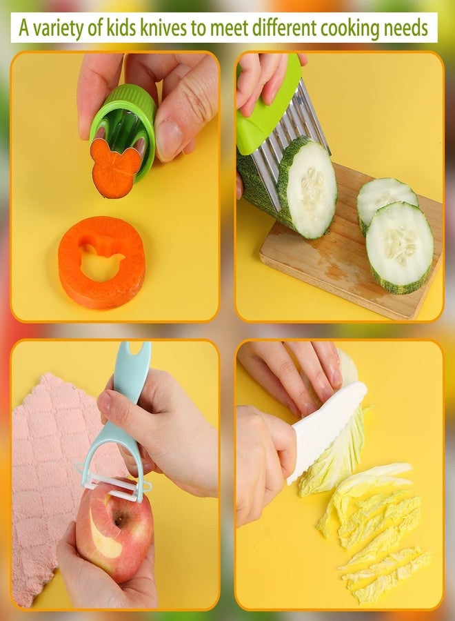 CCOZN 10PCS Kids Knife Set, Toddler Safe Knives for Real Cooking, Serrated Edges, Kids Cooking Utensils, Kitchen Tools for Toddlers, Potato Slicers, Cake Scraper - Image 4