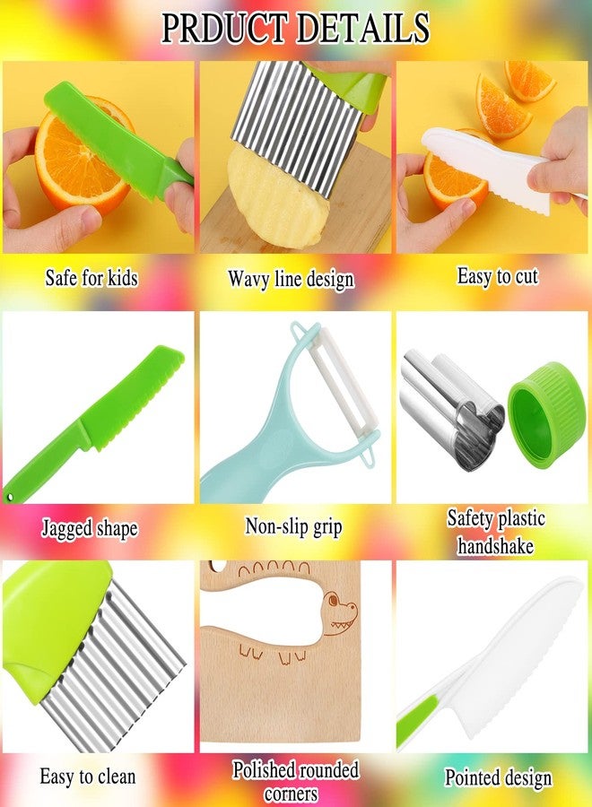 CCOZN 10PCS Kids Knife Set, Toddler Safe Knives for Real Cooking, Serrated Edges, Kids Cooking Utensils, Kitchen Tools for Toddlers, Potato Slicers, Cake Scraper - Image 3