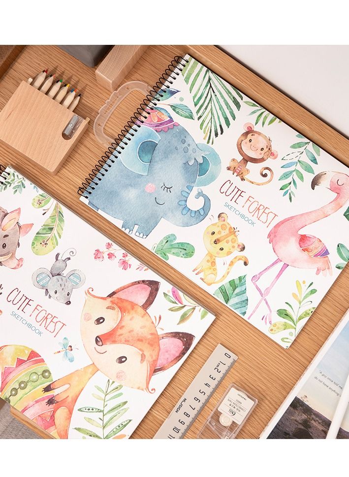 KASTWAVE Sketch Book for Kids, 100 Pages Spiral Bound Artist Sketch Pad Sketchbook for Painting - Image 2