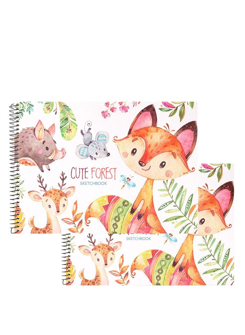 KASTWAVE Sketch Book for Kids, 100 Pages Spiral Bound Artist Sketch Pad Sketchbook for Painting - Image 1