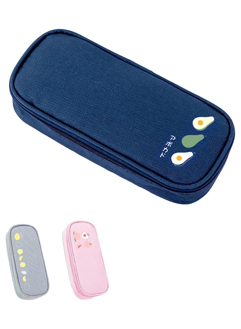 AUTOYSUR Pencil Case Organizer, Marker Pencil Pen Organizer Case, Art Supply Pencil Case, Travel Case Organizer, School Supplies for Middle High College Student Office (Blue) - Image 1