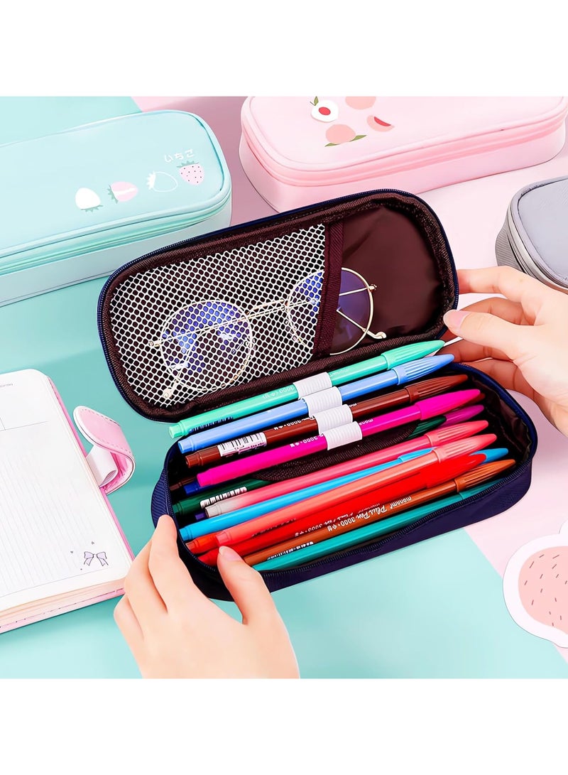 AUTOYSUR Pencil Case Organizer, Marker Pencil Pen Organizer Case, Art Supply Pencil Case, Travel Case Organizer, School Supplies for Middle High College Student Office (Blue) - Image 3