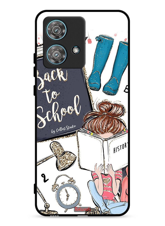 Tolwak Motorola Edge 40 Neo 5G Protective Case Cover Back To School Girl Reading History - Image 1