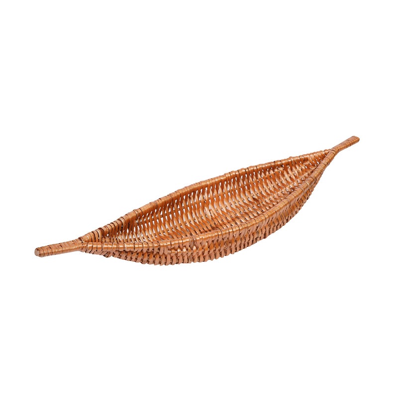 KADAM HAAT Kadam Haat Handmade Wicker Shikara Tray | Kitchen Counter Top Storage Tray, Decorative Tray | Home and Restaurants for serving Snacks and Appetizers (Copper)  - Image 2