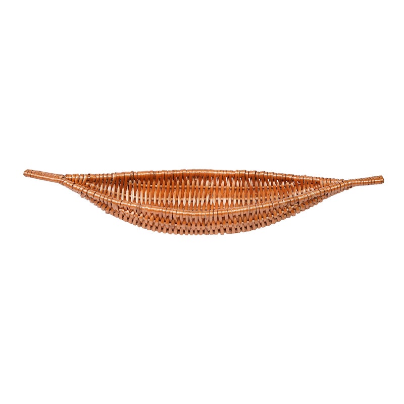 KADAM HAAT Kadam Haat Handmade Wicker Shikara Tray | Kitchen Counter Top Storage Tray, Decorative Tray | Home and Restaurants for serving Snacks and Appetizers (Copper)  - Image 3