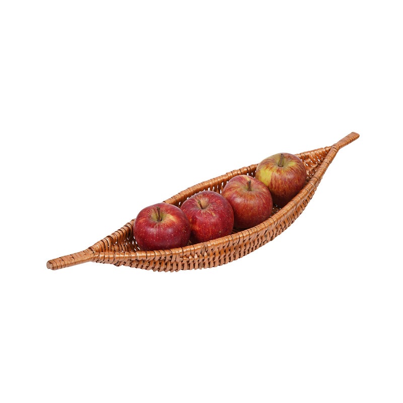 KADAM HAAT Kadam Haat Handmade Wicker Shikara Tray | Kitchen Counter Top Storage Tray, Decorative Tray | Home and Restaurants for serving Snacks and Appetizers (Copper)  - Image 4