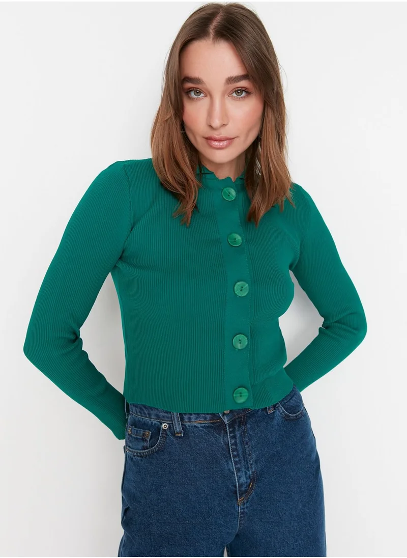 trendyol Button Detail Crop Cardigan