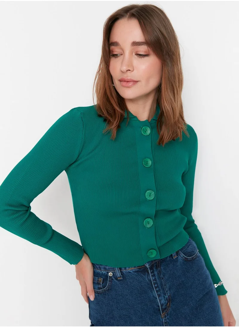 trendyol Button Detail Crop Cardigan
