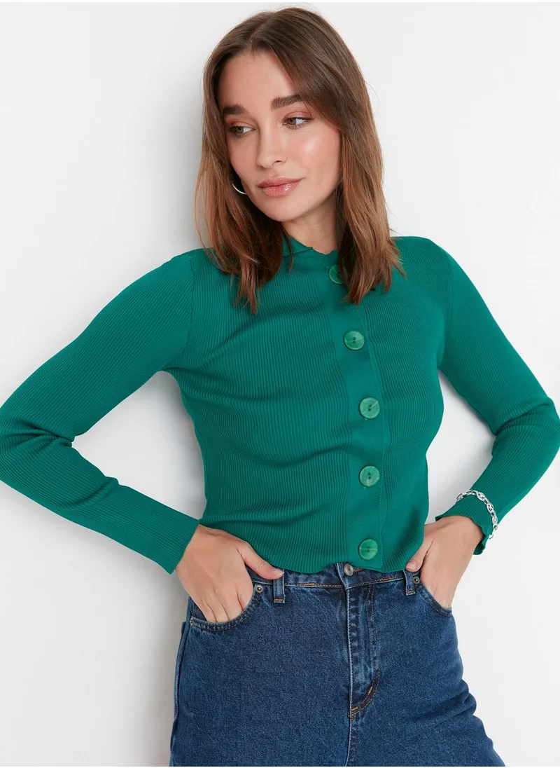 trendyol Button Detail Crop Cardigan