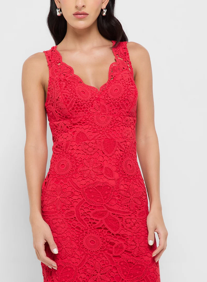 GUESS Sleeveless Rosalia Crochet Dress