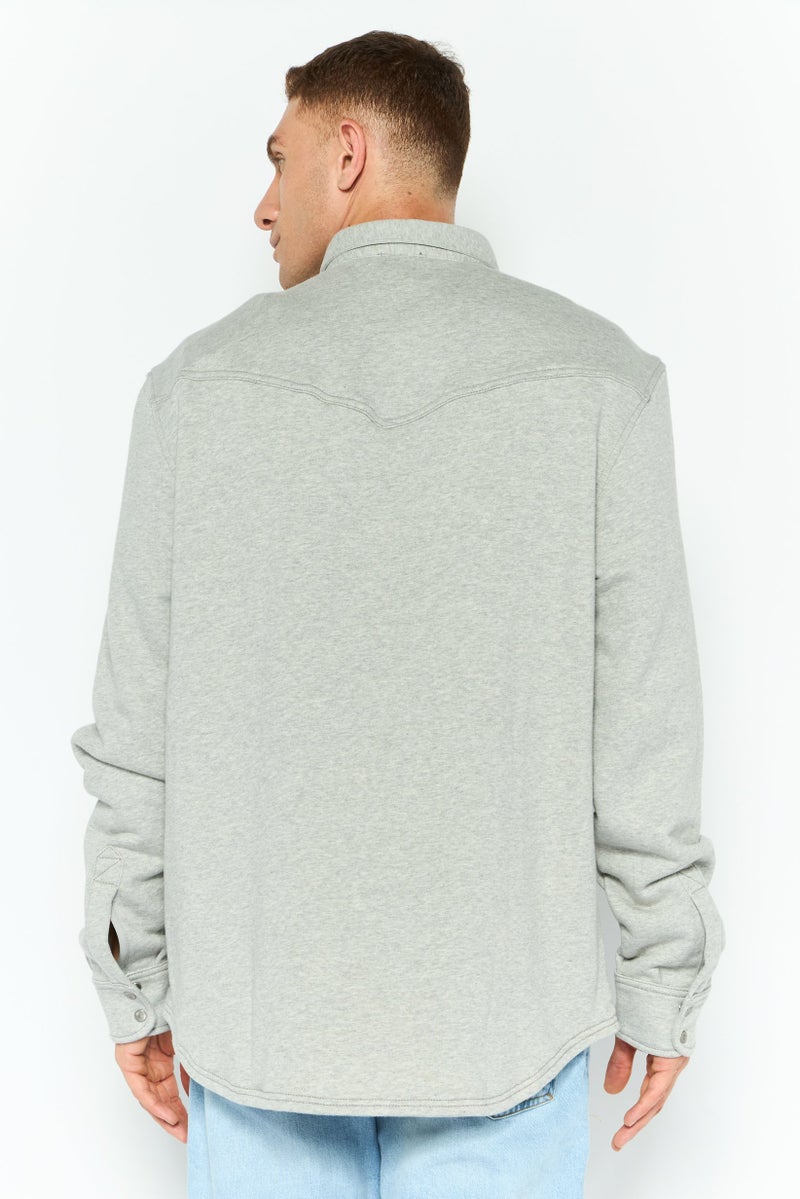 DIESEL Men Heather Shirt Jacket, Light Grey  - Image 4