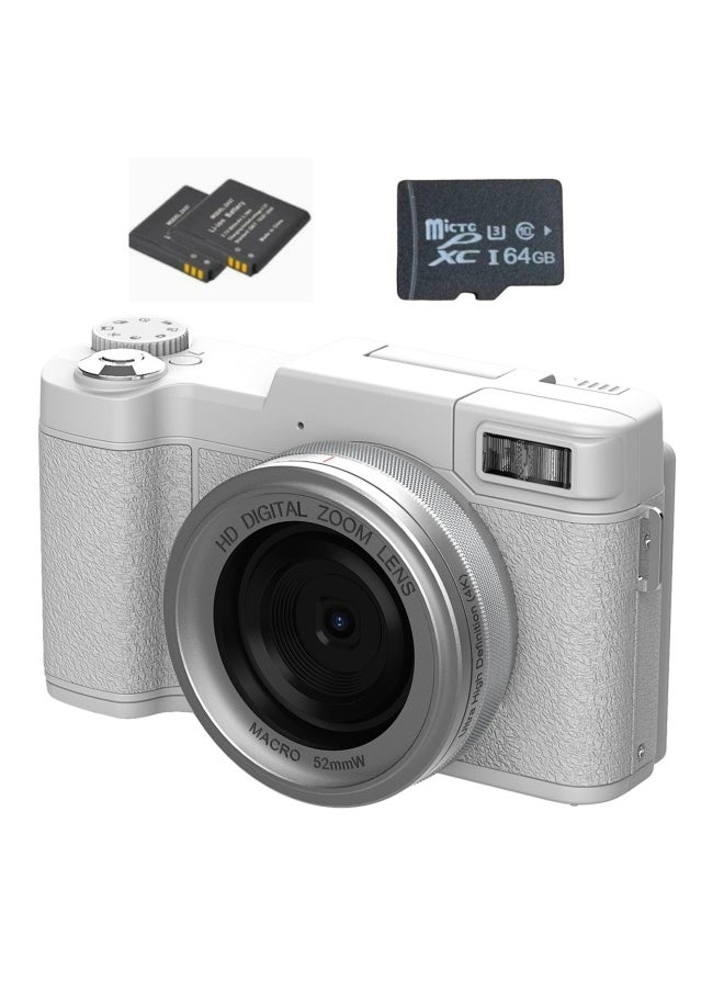 Generic 5K English Version 64 Million Pixel Camera Video Camera Full HD With Flip HD Screen R2H-Body Color:64gb Card + Free Card Reader Adapter  - Image 4
