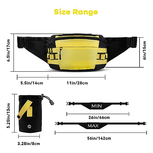 Zavothy Waist Bag for Women Men Fashionable Fanny Pack for Hiking Running Cycling with Detachable Water Bottle Holder Adjustable Waist Pack for Outdoor Activities Black - Image 3