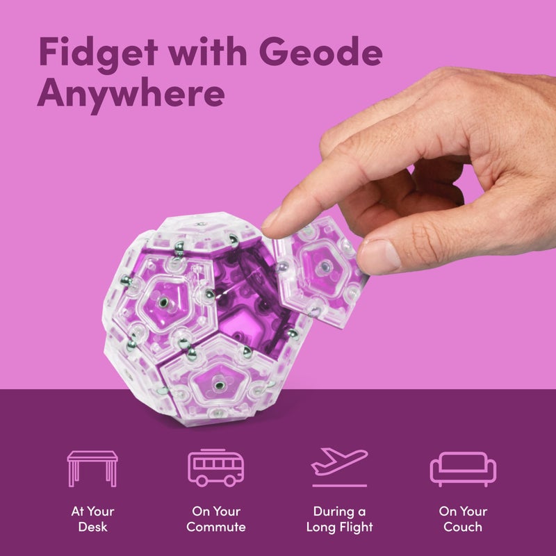 Speks Geode Magnetic Fidget Toy | Sensory Desk Toy for Adults & Teens 14+ | Stress Relief Gift | Sphere, Quartz - Image 5