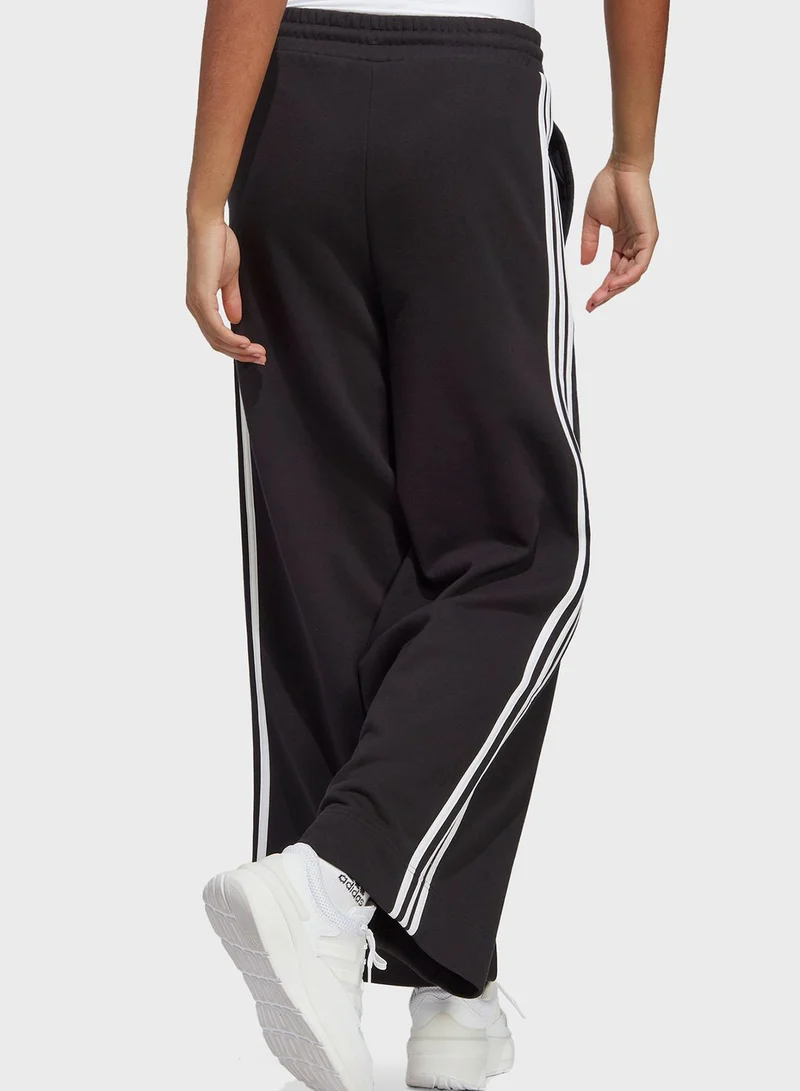 Adidas 3 Stripe Essential French Terry Wide Pants