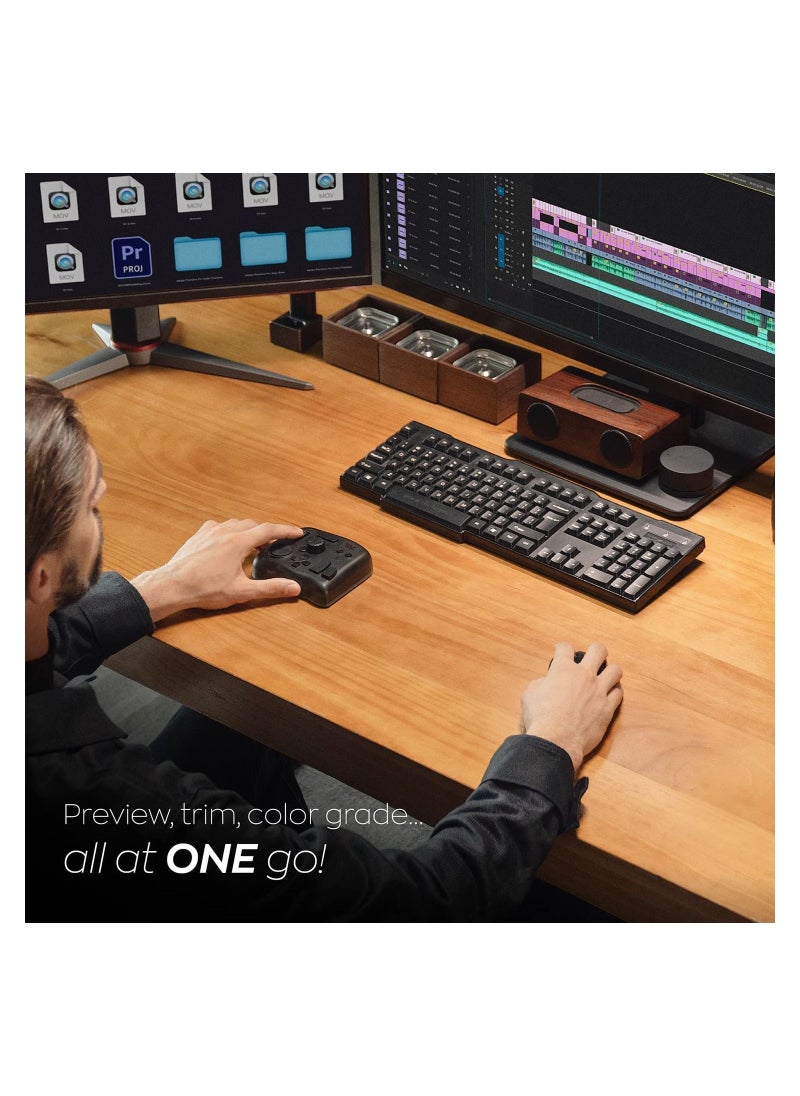 TourBox - Tourbox Elite, Video Photo Editing Controller, Bluetooth 5.0 Customized Shortcut Keyboard - Black - Image 1
