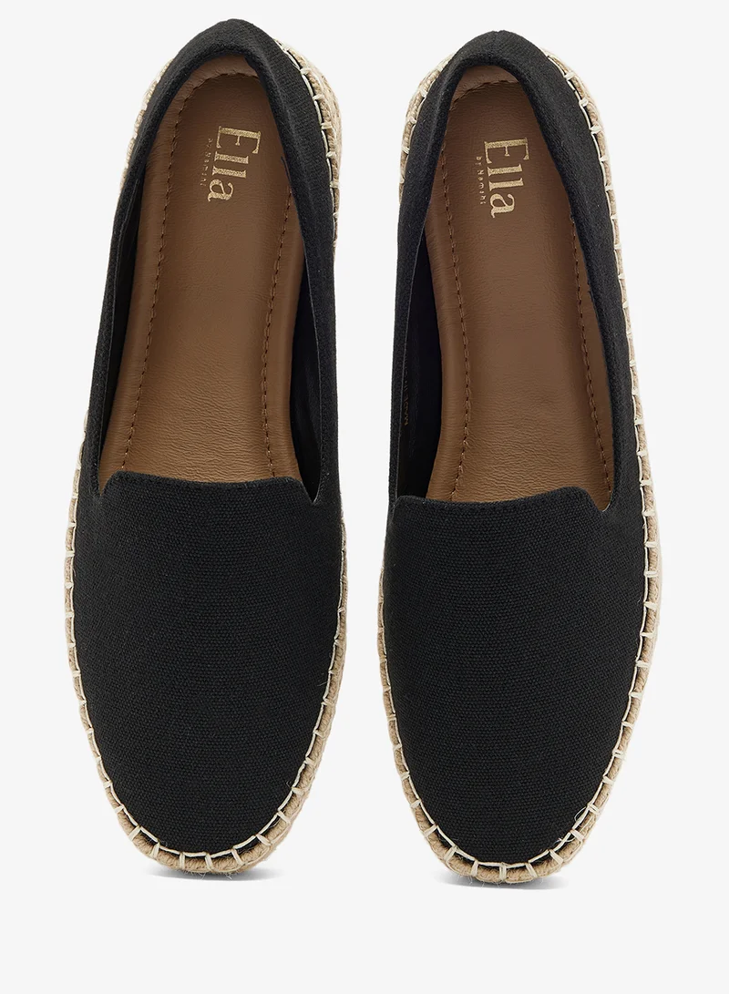 Ella Black Canvas Espadrille for Women | Best Price UAE