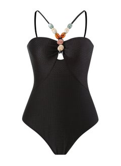 Generic 2Pcs The latest women's one-piece swimsuit hollow gem long dress swimsuit set  - Image 3