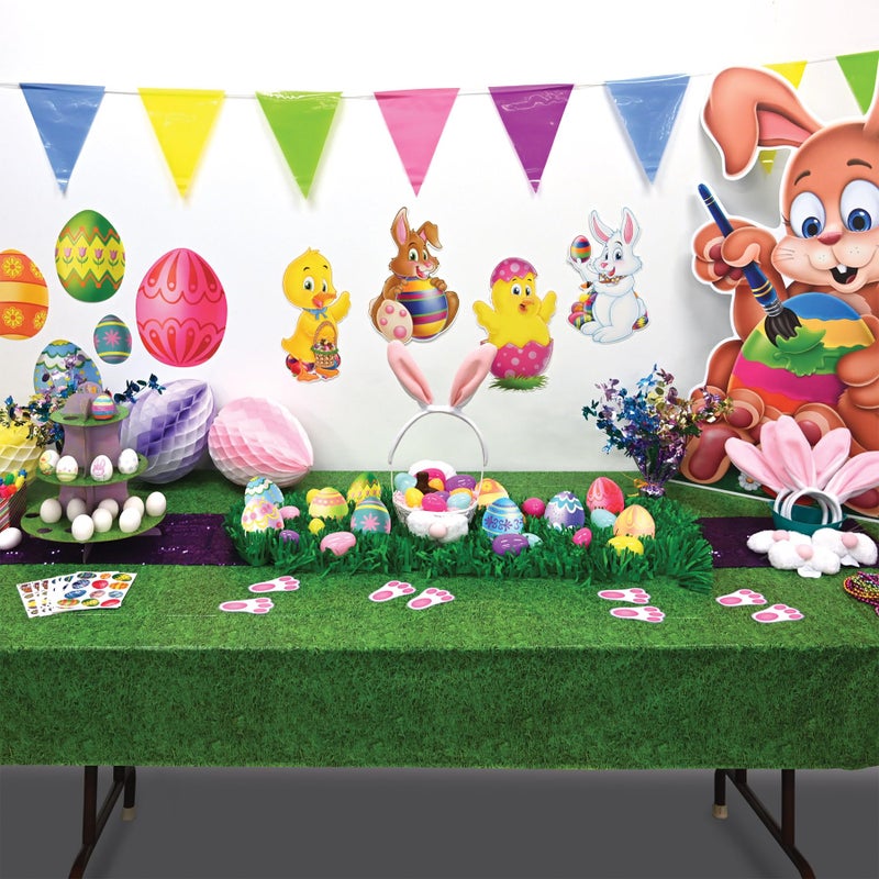 Beistle Plastic Green Grass Print Tablecloth, Lawn & Field Tablecover Accessory, Easter Supplies, Hole in One Golf Party Decorations, 108" x 54" - Image 3