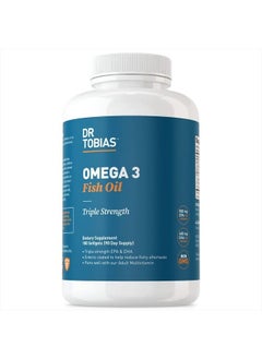 Dr. Tobias Omega-3 Fish Oil, Triple Strength, Supports Brain & Heart Health, 2000 mg per Serving, 180 Soft Gels (2 Daily)  - Image 1