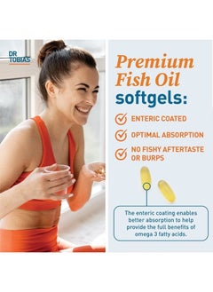 Dr. Tobias Omega-3 Fish Oil, Triple Strength, Supports Brain & Heart Health, 2000 mg per Serving, 180 Soft Gels (2 Daily)  - Image 5