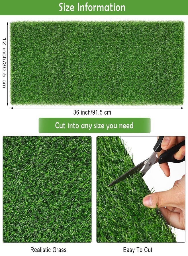 TURSTIN Artificial Grass Table Runners 12 x 36 Inch Green Grass Tabletop Synthetic Grass Carpet Rug Table Decorations for Spring Summer, Wedding, Birthday Party Decor - Image 2