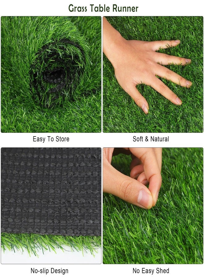 TURSTIN Artificial Grass Table Runners 12 x 36 Inch Green Grass Tabletop Synthetic Grass Carpet Rug Table Decorations for Spring Summer, Wedding, Birthday Party Decor - Image 3