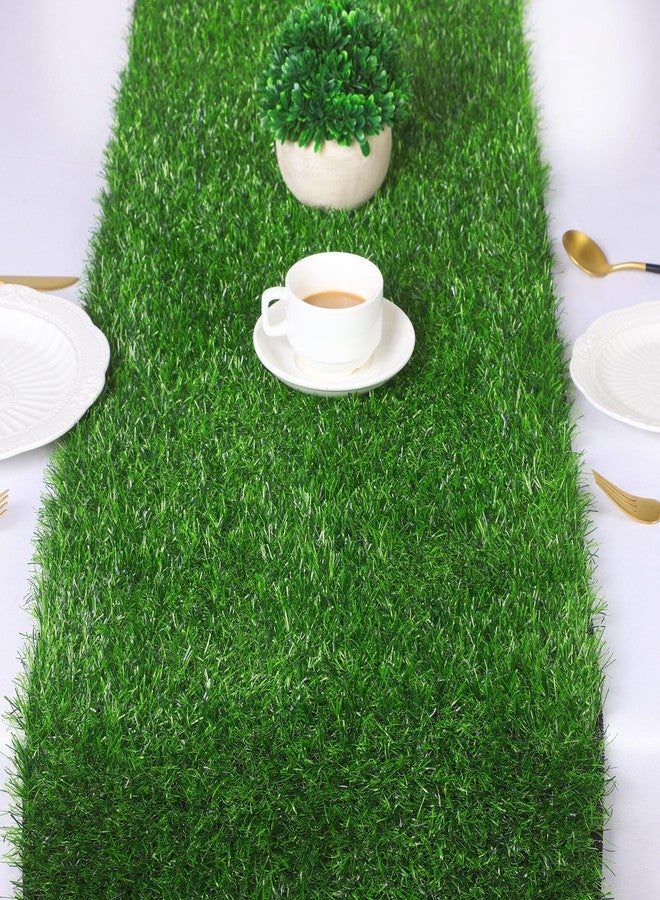 TURSTIN Artificial Grass Table Runners 12 x 36 Inch Green Grass Tabletop Synthetic Grass Carpet Rug Table Decorations for Spring Summer, Wedding, Birthday Party Decor - Image 4