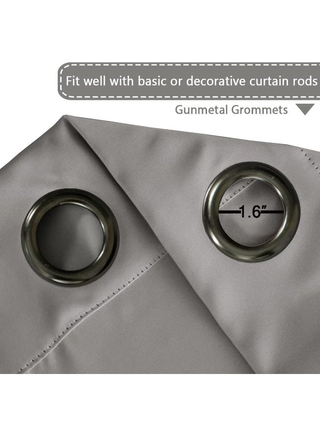 H.VERSAILTEX HVERSAILTEX Kitchen Curtains Blackout Grey Curtains for BedroomLiving Room Light Reducing Window Drapes for Kids Room 52 Wide x 63 Long Each PanelGrommet Top Set of 2 Panels - Image 4