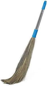 WoFLoo Broom with Natural Soft No Dust Grass Long Stick Jhadu for HomePantryOffice Cleaning Multicolor 1  - Image 3