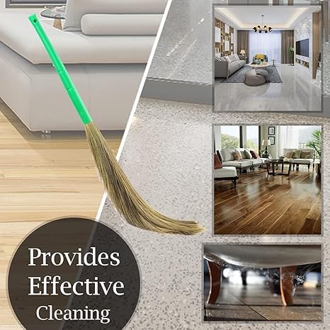 WoFLoo Broom with Natural Soft No Dust Grass Long Stick Jhadu for HomePantryOffice Cleaning Multicolor 1  - Image 4