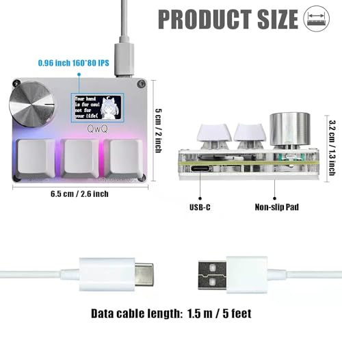 BTXETUEL SayoDevice OSU O3C Rapid Trigger Hall Switches Magnetic Linear Switches Keyboard with Knob and Screen,Copy Paste,Shotcut,Macro Hotswap Mini Keypad.… - Image 3