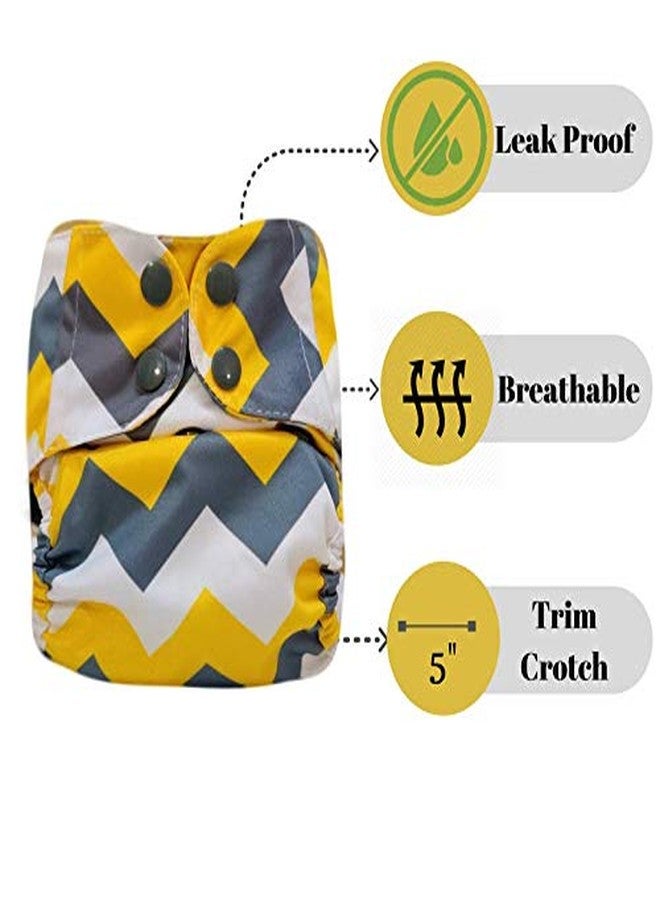 Apple Blossoms Reusable Pocket Style Cloth diaper for babies 3M to 3Y | CPSIA Certified 300+wash |Washable & Adjustable Snap Button | pack includes 1 Diaper with 2 organic Bamboo cotton inserts - Image 3