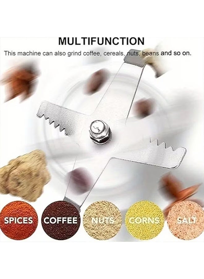Stainless Electric Grinder Four Page Blade Electric Fast Grinding Multifunction Smash Machine Rice Beans Home Blender - Image 3