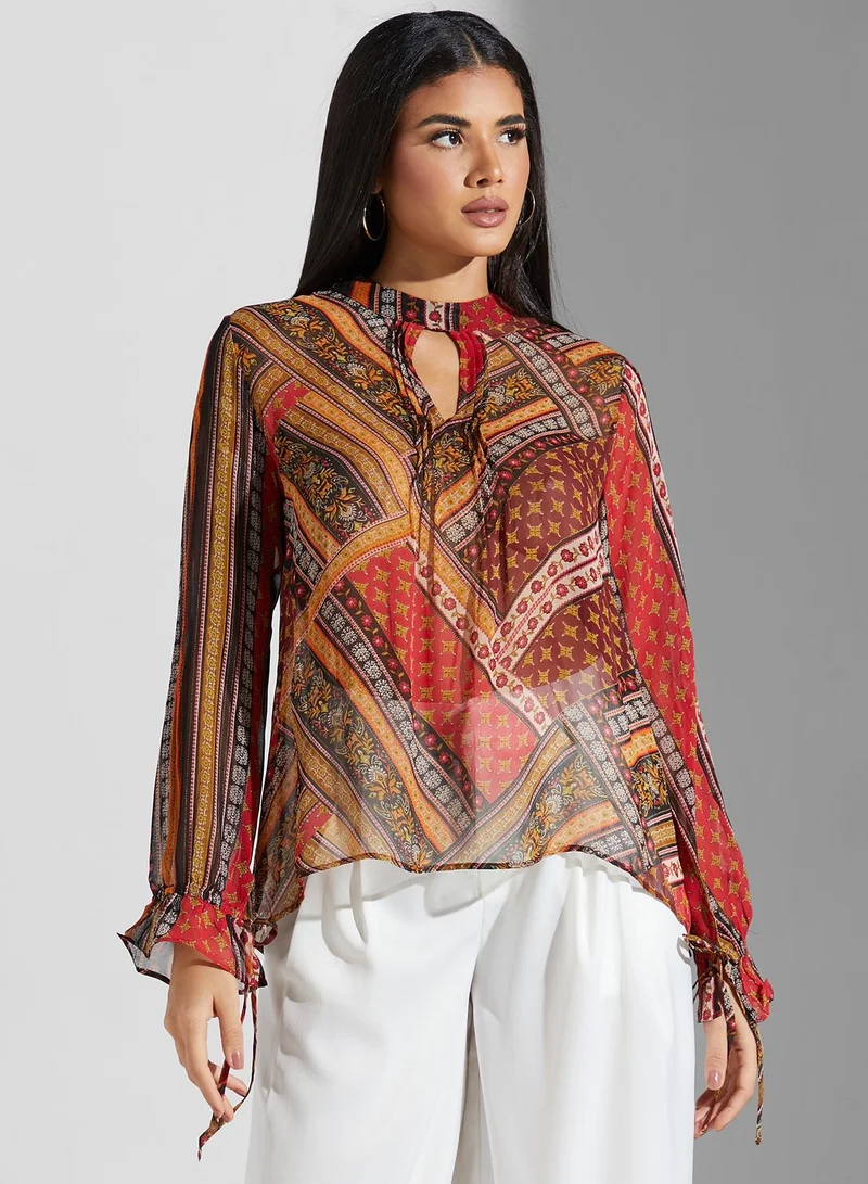 Label RITU KUMAR Keyhole Printed Top