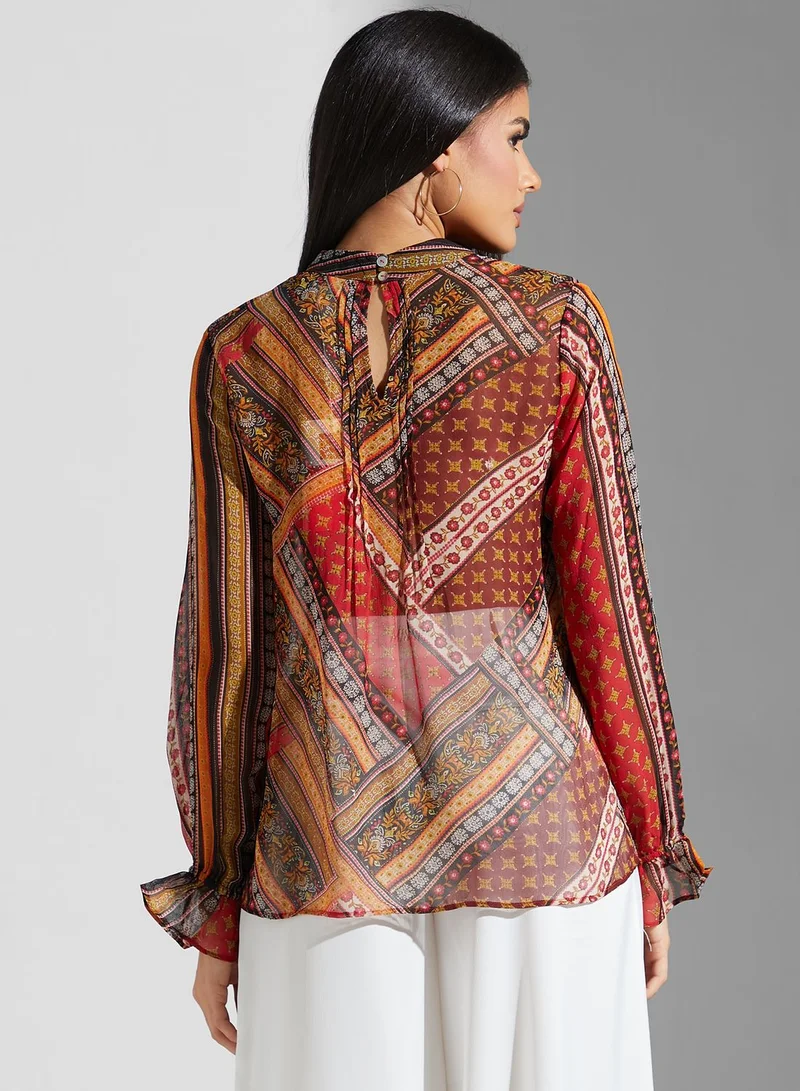 Label RITU KUMAR Keyhole Printed Top