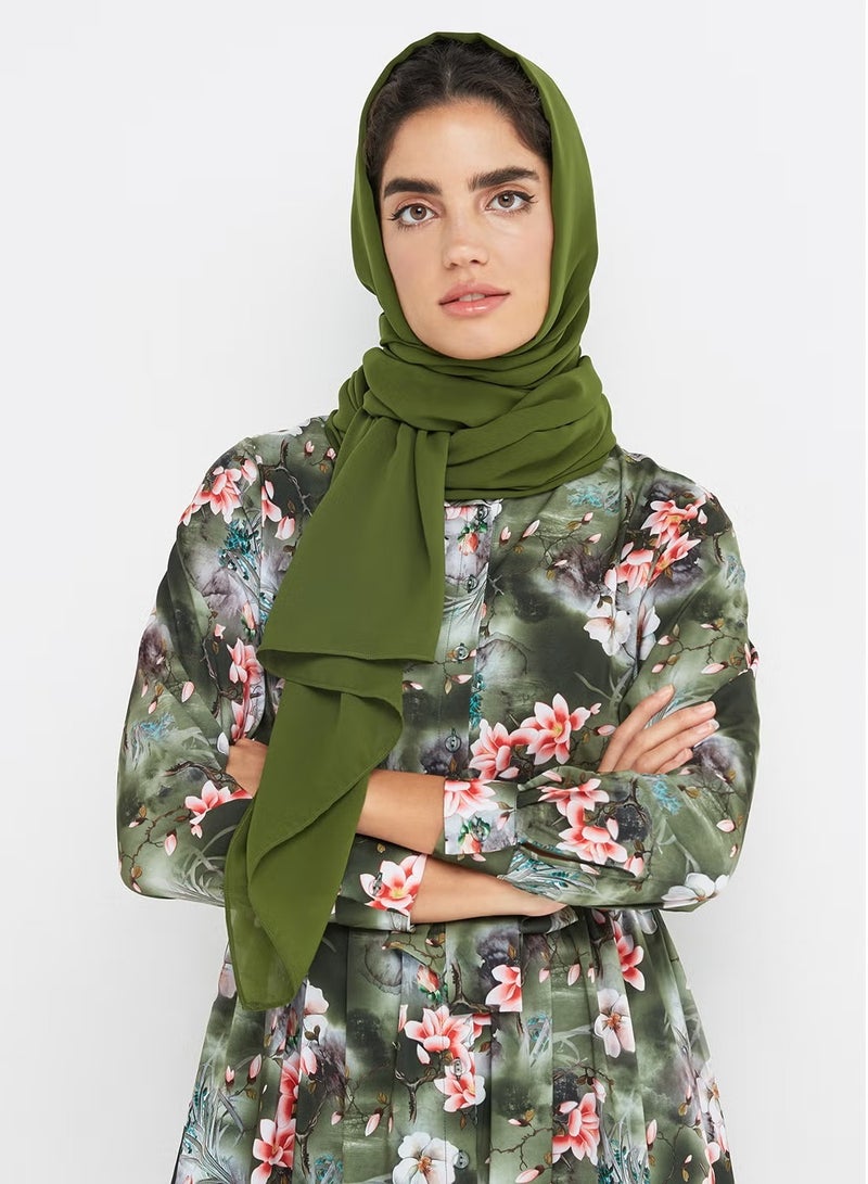 سكاي كشمير  شيلة حجاب دجليل شيفون - الأخضر  - Image 2