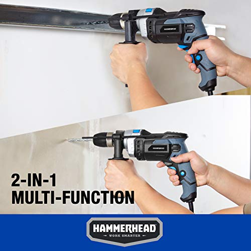 Hammerhead 7.5-Amp 1/2 Inch Variable Speed Hammer Drill with 6pcs Bit - HAHD075 - Image 4