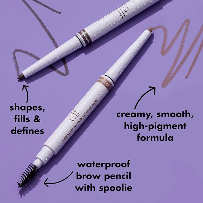 elf Instant Lift Waterproof Brow Pencil LongLasting Eyebrow Pencil For Grooming Shaping Brows Vegan CrueltyFree Neutral Brown - Image 2