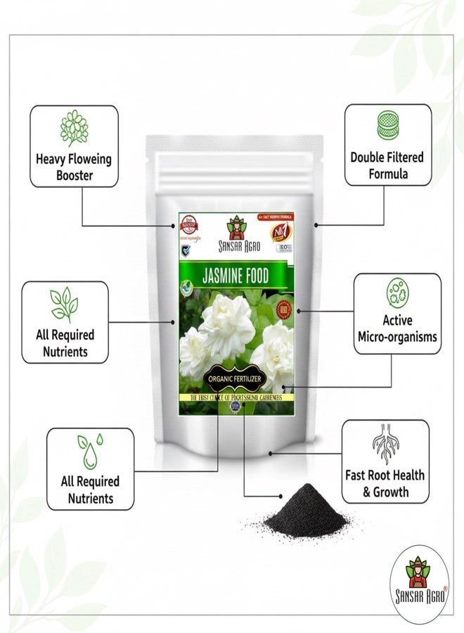 Sansar Agro® Jasmine Food, Essential Organic Fertilizer for Jasmine Plants, Double Filtered with All Required Nutrients and Active Micro-organisms for heavy Flowering (400 gm) - Image 2