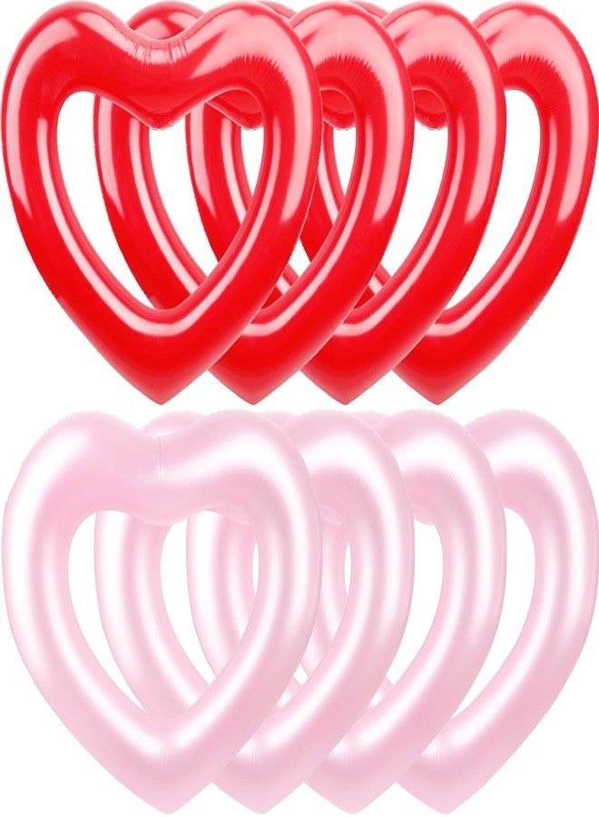 Sonarun 8 Pack Inflatable Heart Shape Swimming Rings Bulk Sweet Love Swimming Pool Float Loungers Tube for Adults Summer Beach Pool Party Favors Water Toys - Image 1