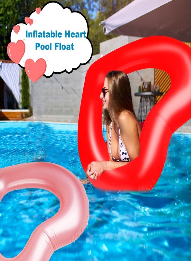 Sonarun 8 Pack Inflatable Heart Shape Swimming Rings Bulk Sweet Love Swimming Pool Float Loungers Tube for Adults Summer Beach Pool Party Favors Water Toys - Image 3