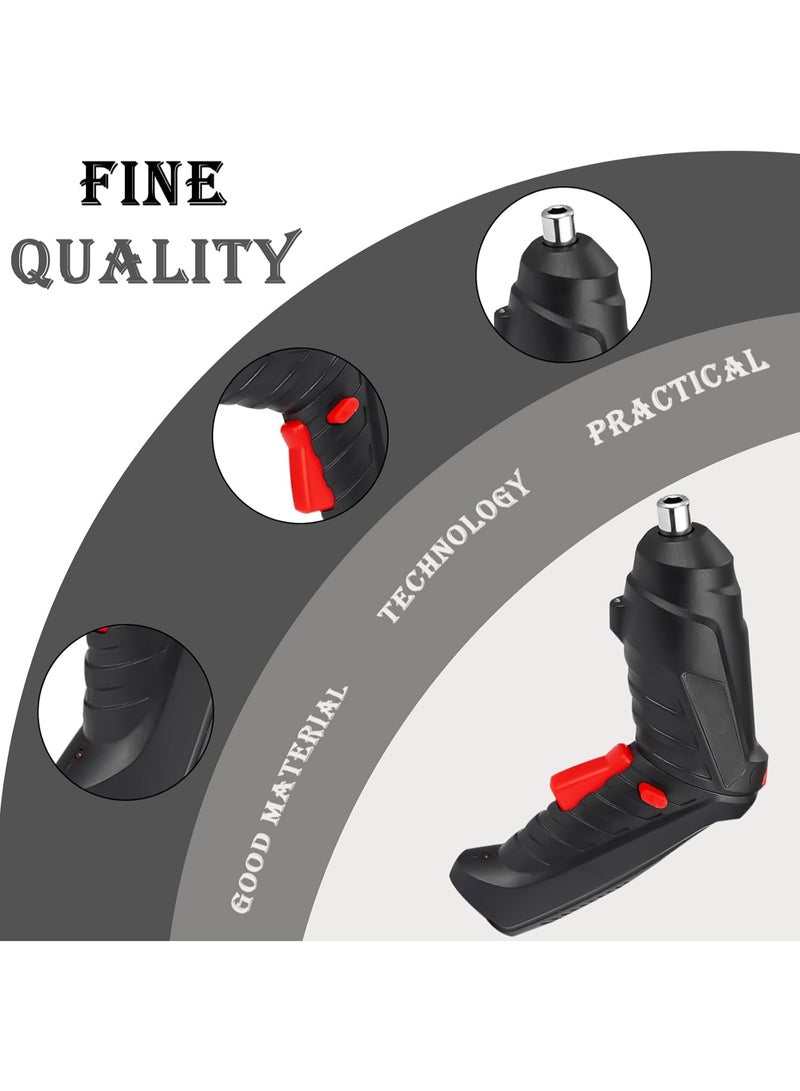 4.2V Cordless Electric Screwdriver – Mini Battery-Powered Screwdriver Set with 3.5Nm Torque, 47-Piece Accessories, LED Light, USB Charging Cable & Carrying Case, Compact Black Cordless Drill for Home, Office, and DIY Screws - Image 3