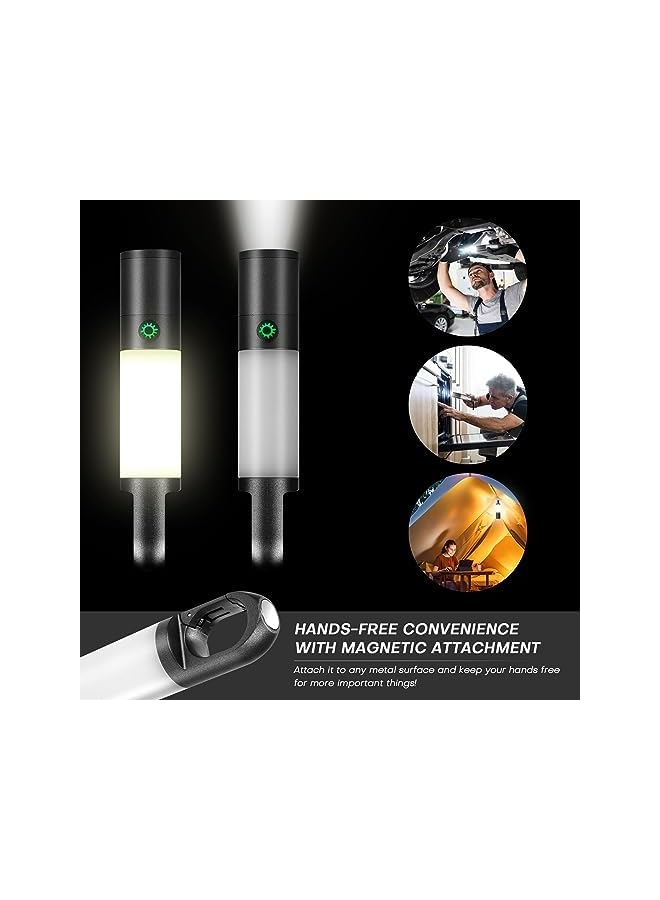 promass LED Flashlight, 1000 High Lumens Flashlights with USB Rechargeable Battery, 8 Modes Zoomable Flash Light with Sidelight and Magnetic, Waterproof Portable Flashlight Camping Accessories - Image 3