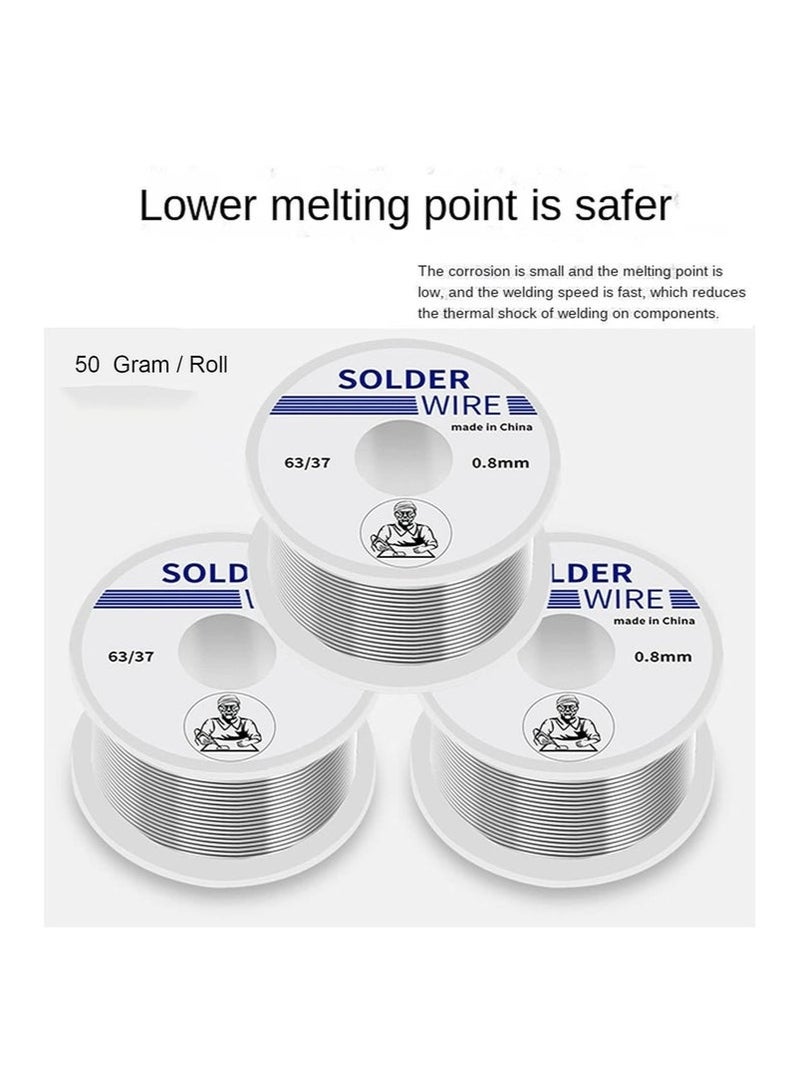 3Pcs Solder Wire For Electronic Soldering Tin Lead Rosin Core Solder Wire Wick Repairing Wires Circuit Board Jewellery 63 To 37 0.8MM  - Image 3