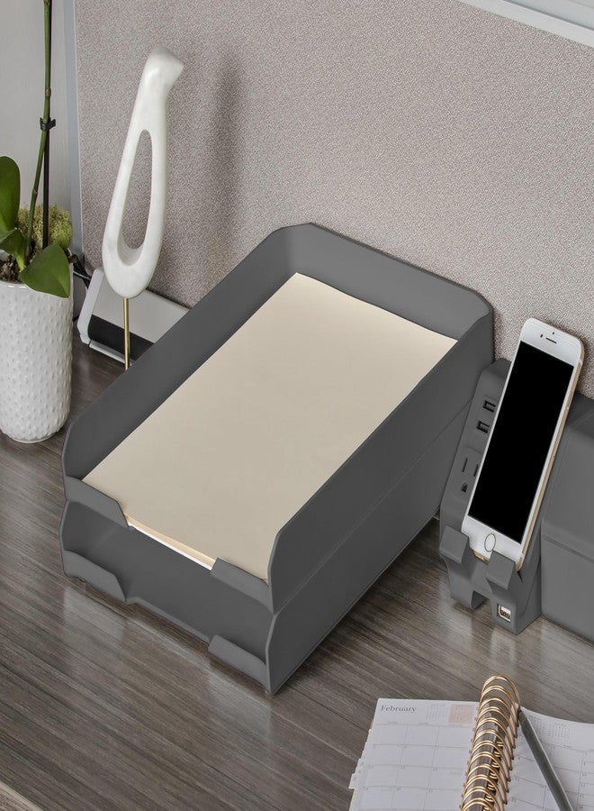 Bostitch Office Konnect™ Letter Tray, Fits 9.75" x 12" Sized Documents, Gray - Image 2