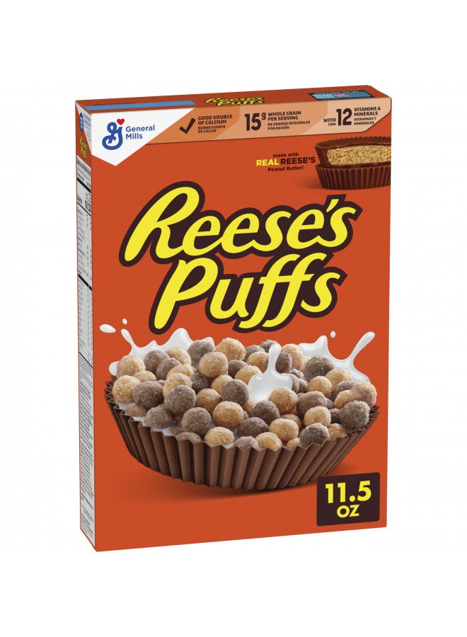General Mills Reese's Puffs, Chocolatey Peanut Butter Cereal, 11.5 OZ Box  - Image 1