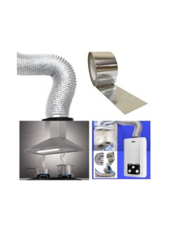 Shams 5 meter ventilator or chimney extends up to 5 meters and 6 inches in diameter (15 cm) of aluminum thermal expandable for kitchen hood, gas heater and air conditioning + special thermal adhesive roll 23 yards  - Image 2